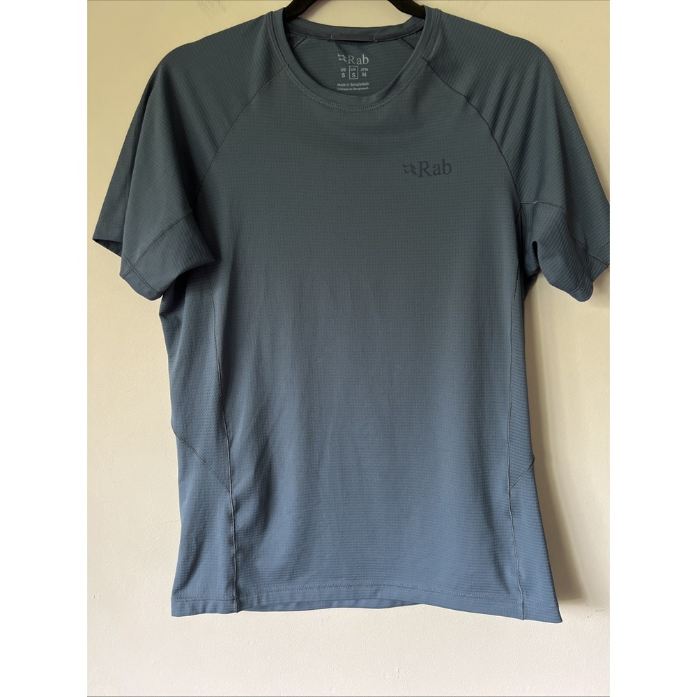 Rab Sonic Tee Shirt Mens Small Teal Short Sleeve Lightweight Running Hiking